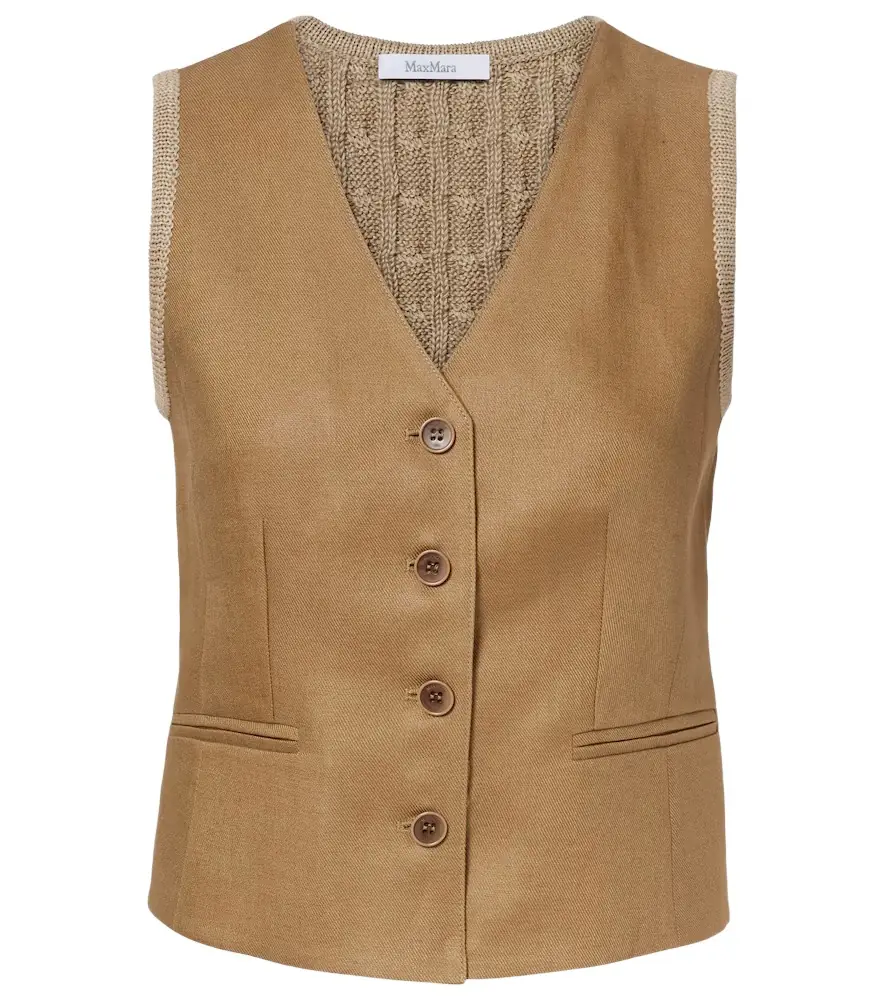 Max Mara Calibri cable-knit linen vest