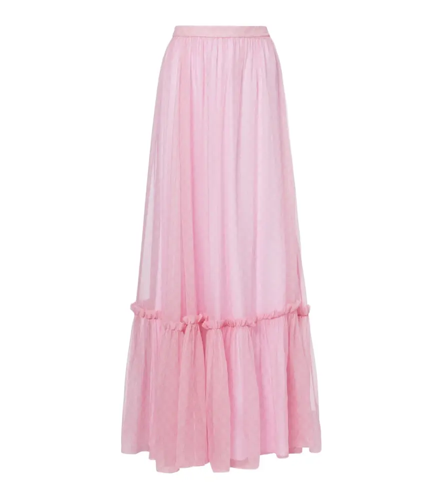 Gucci GG printed silk chiffon maxi skirt