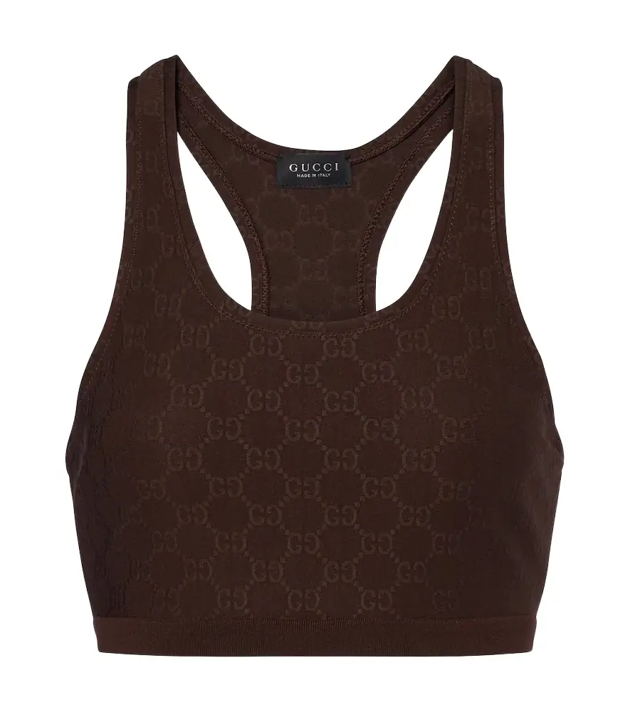 Gucci GG jersey jacquard sports bra