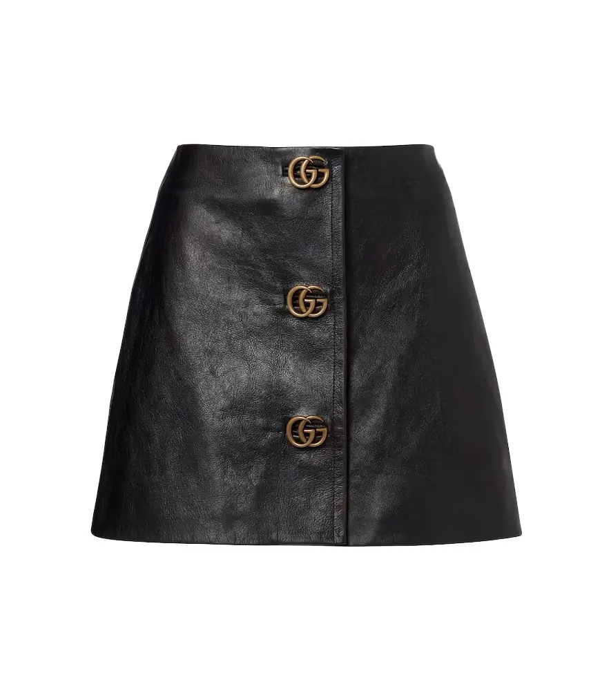 Gucci Double G leather miniskirt