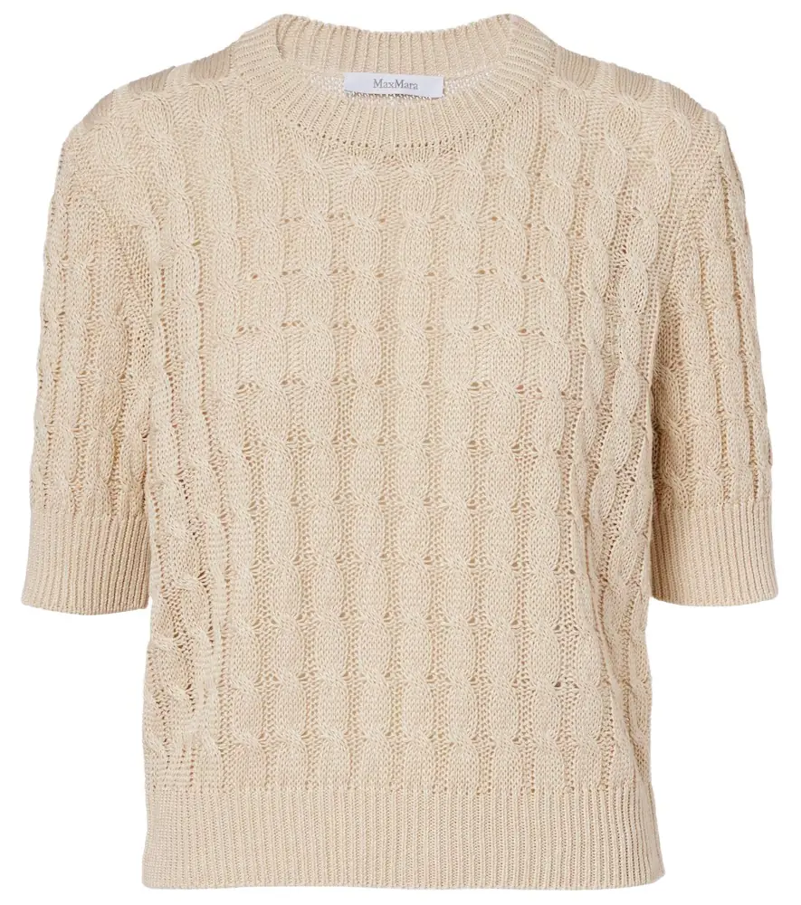 Max Mara Talamo cable-knit linen sweater