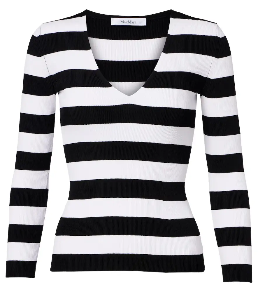Max Mara Vello ribbed-knit striped sweater