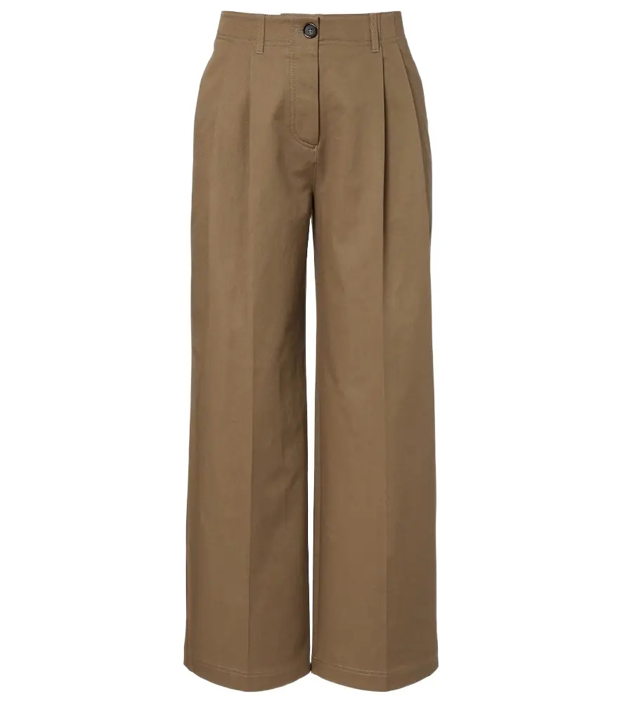 Toteme Pleated cotton wide-leg pants