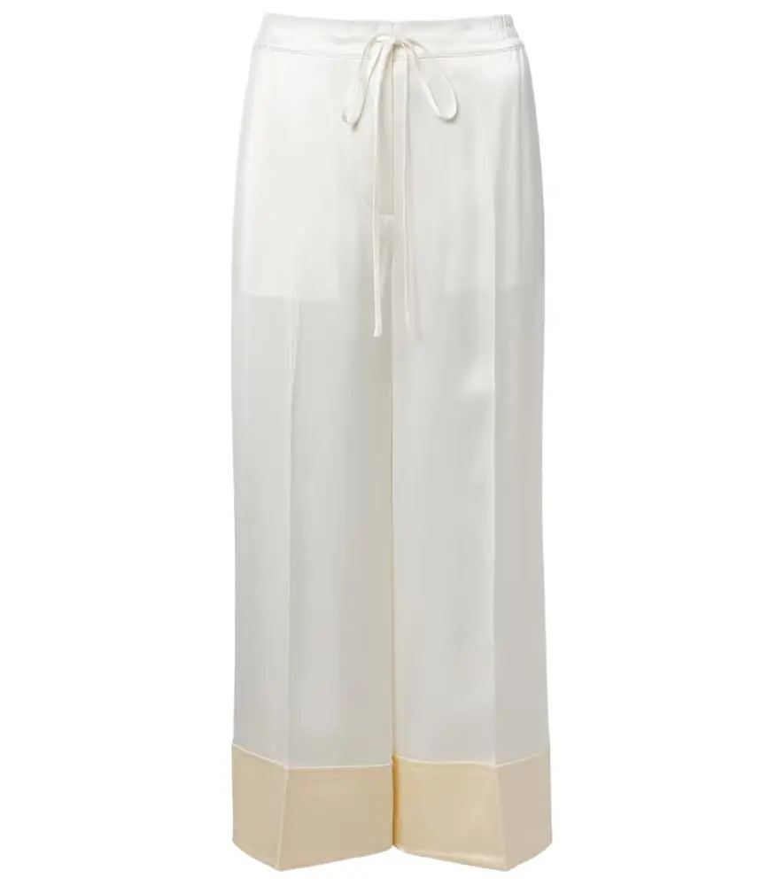 Toteme Cropped satin wide-leg pants