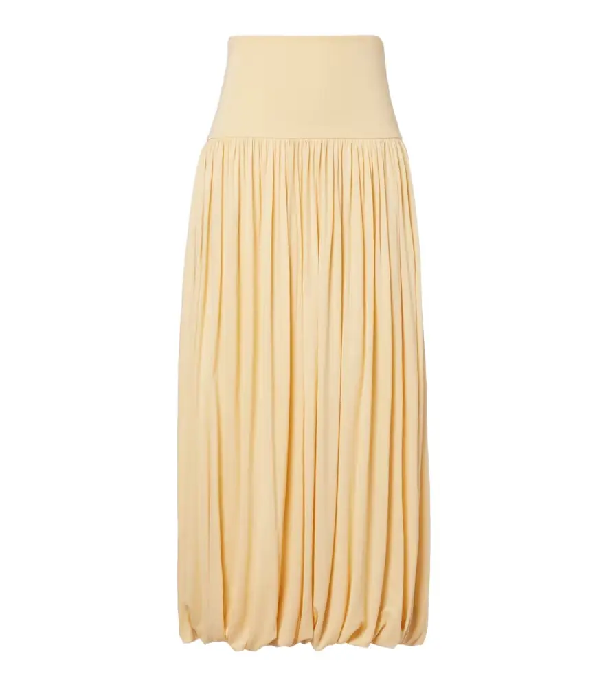 Toteme Gathered jersey midi skirt