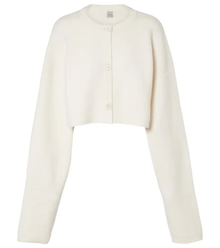 Toteme Cropped wool-blend cardigan