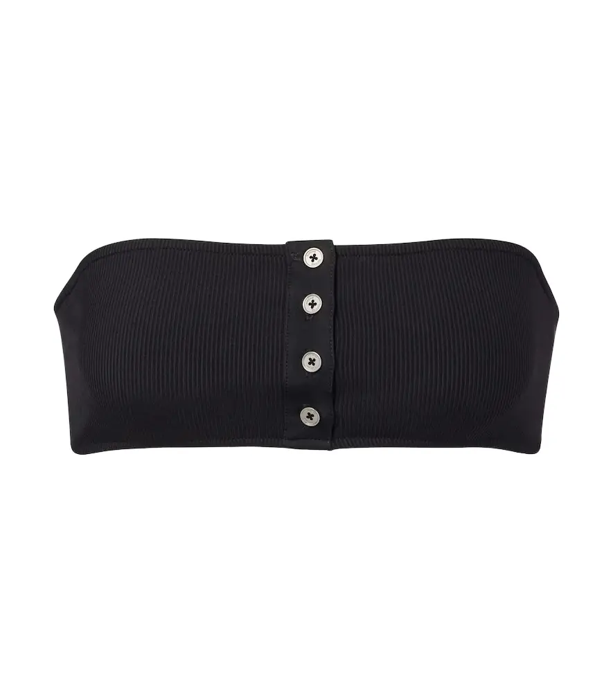 Toteme Ribbed-knit bandeau bikini top