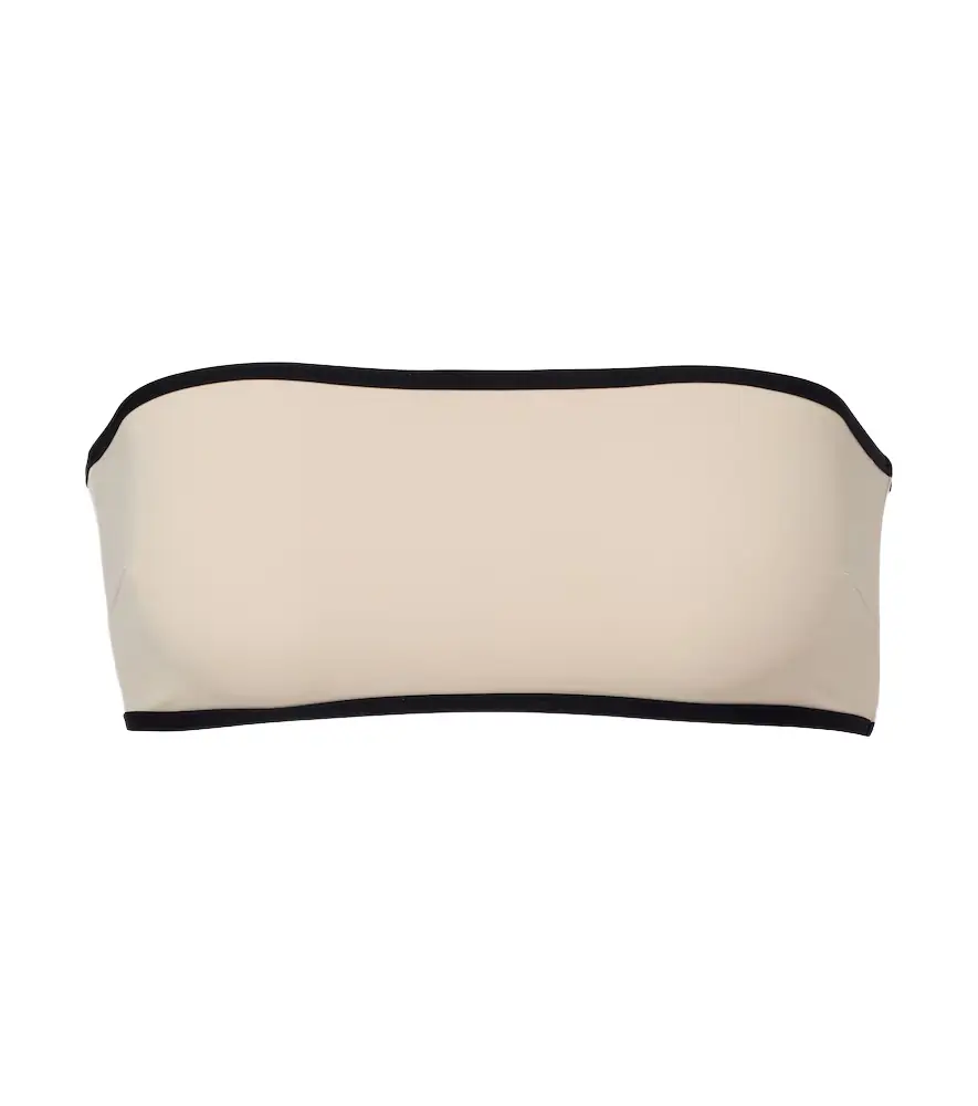 Toteme Stripe Edge strapless bikini top