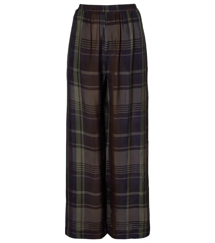 The Frankie Shop Baxter checked wide-leg pants