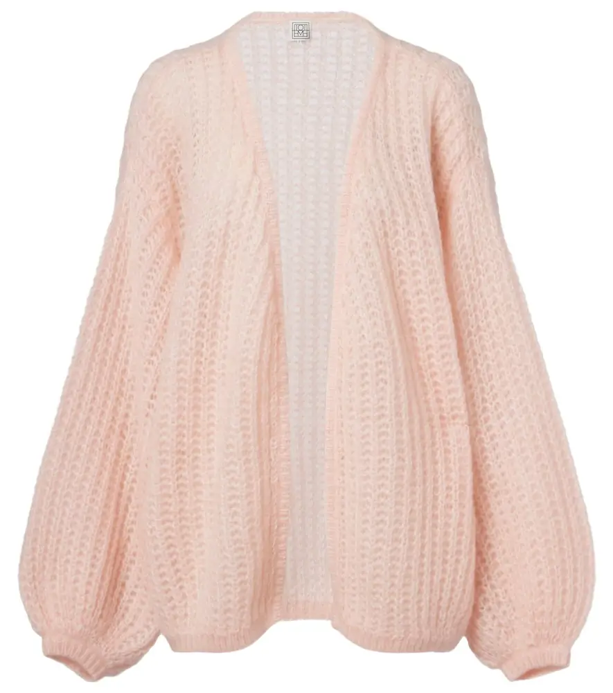Toteme Open-knit oversized mohair-blend cardigan