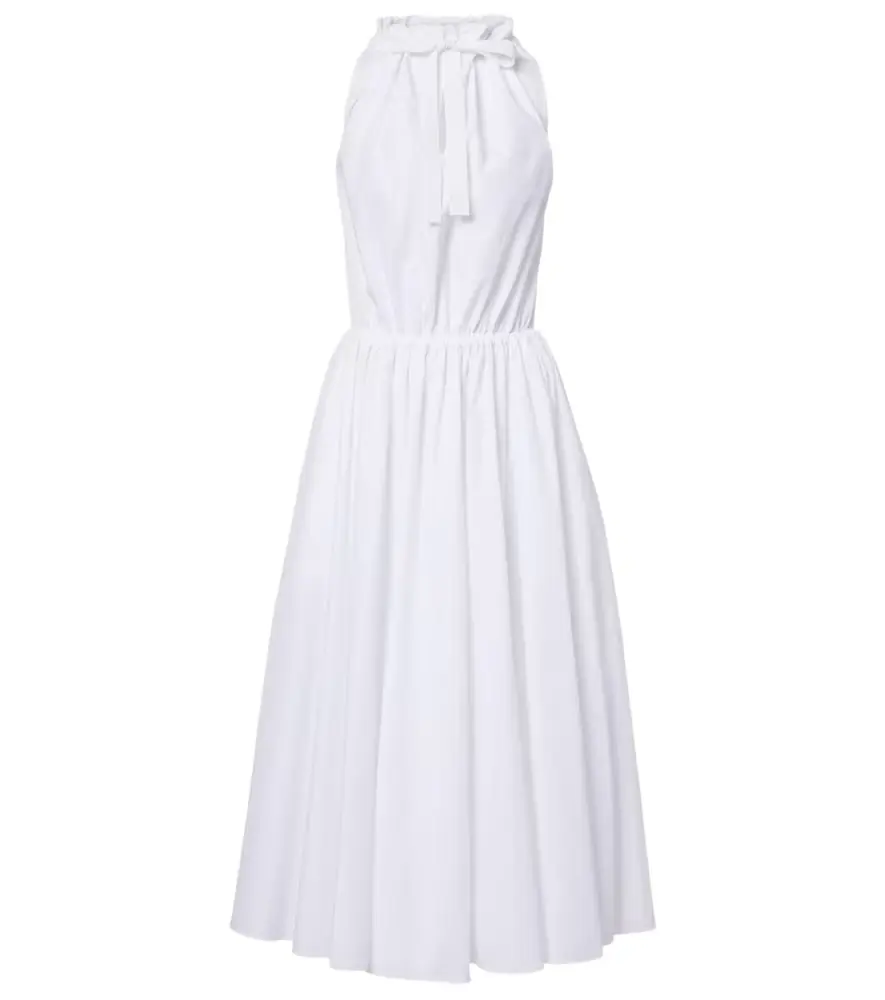 Patou Gathered cotton midi dress