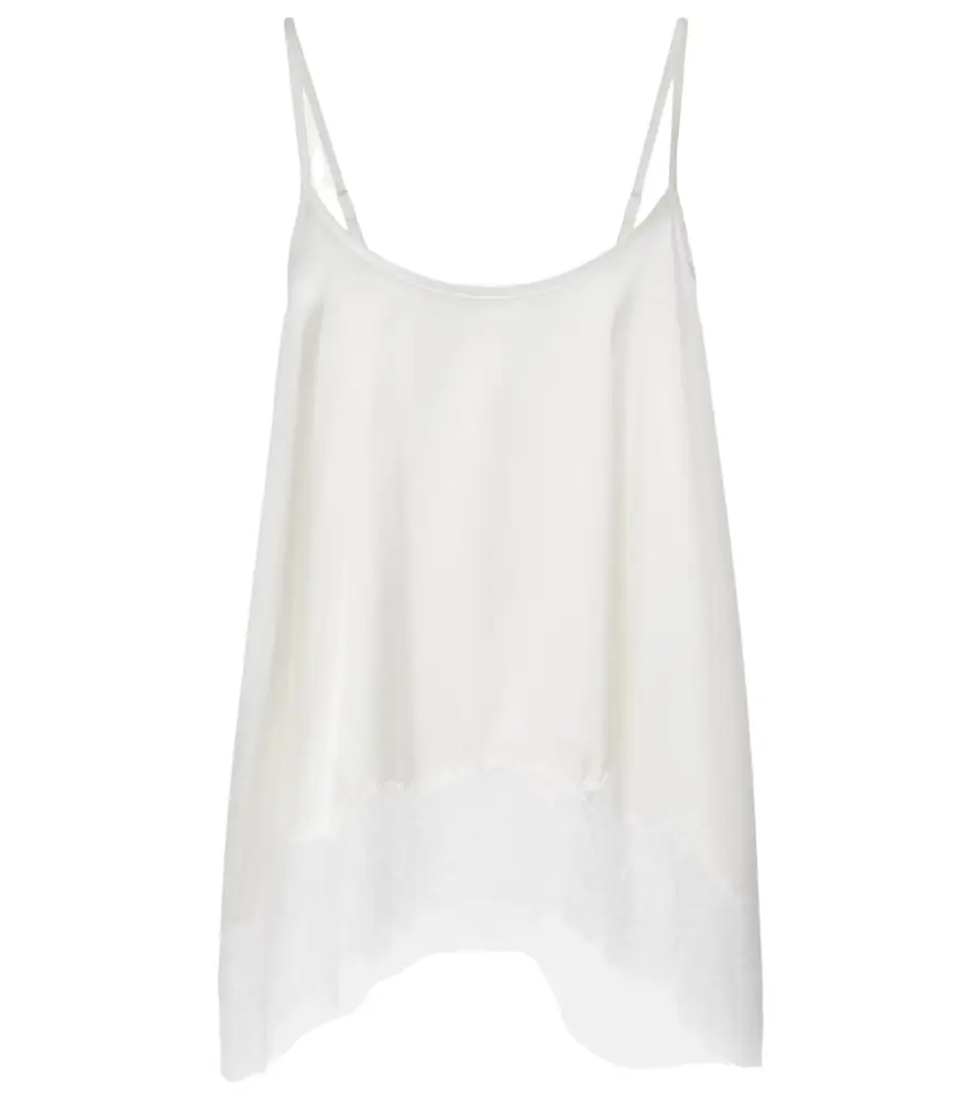 Staud Chloe lace-trimmed silk-blend satin camisole