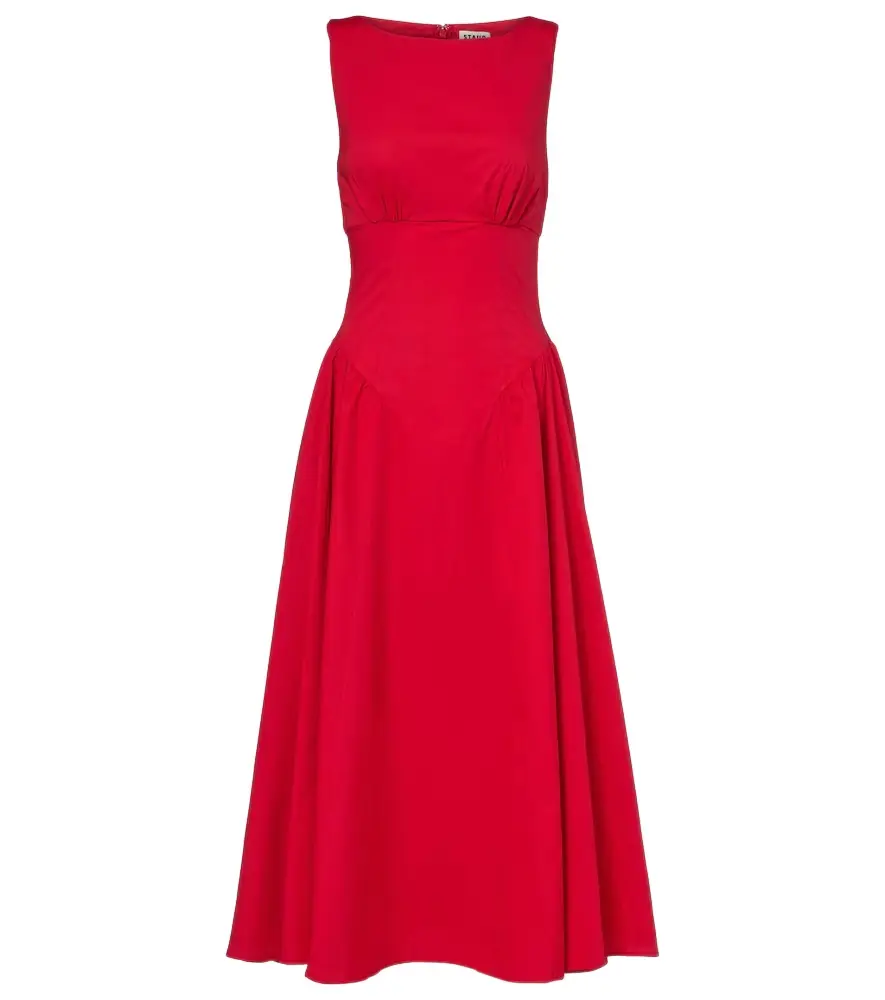 Staud Gwen cotton poplin midi dress