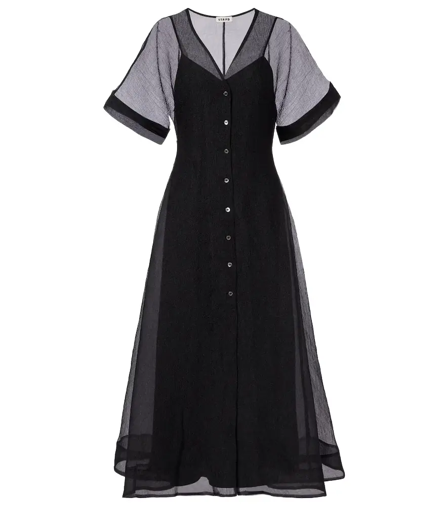 Staud Elle organza midi dress