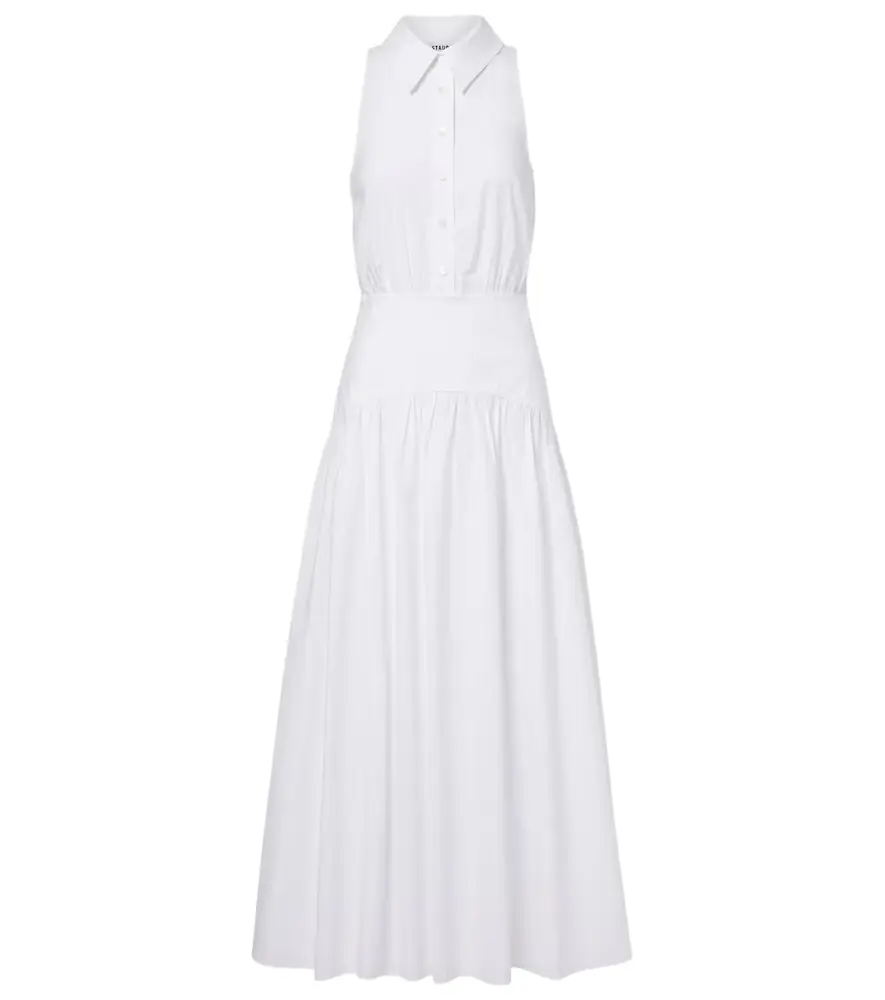 Staud Romy cotton poplin midi dress