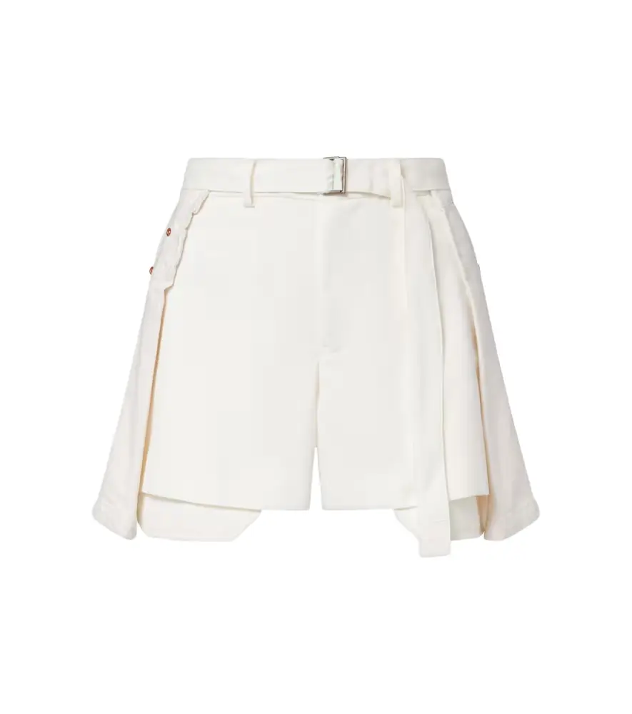 Sacai Paneled denim shorts
