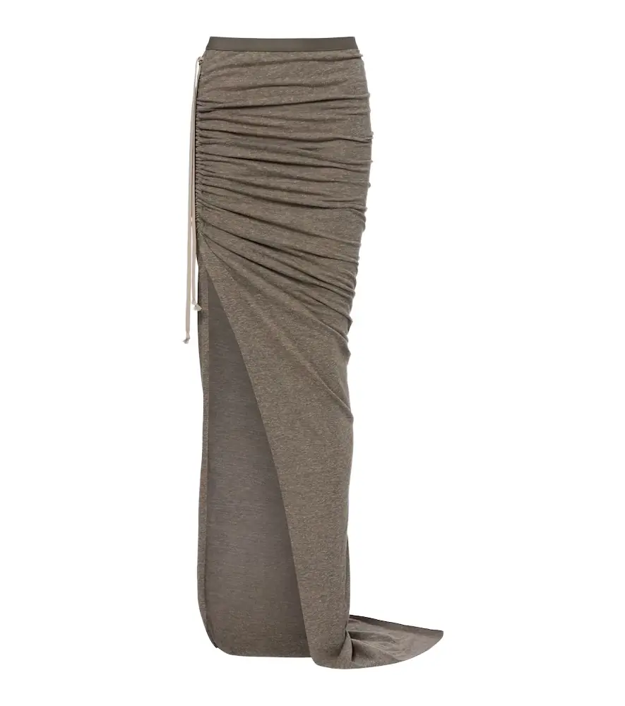 Rick Owens Cotton-blend jersey maxi skirt