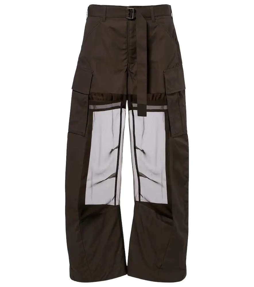 Sacai Paneled cotton cargo pants