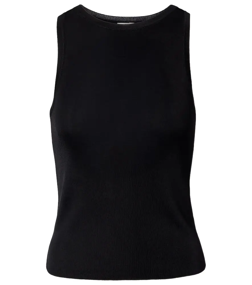 Saint Laurent Ribbed-knit jersey tank top
