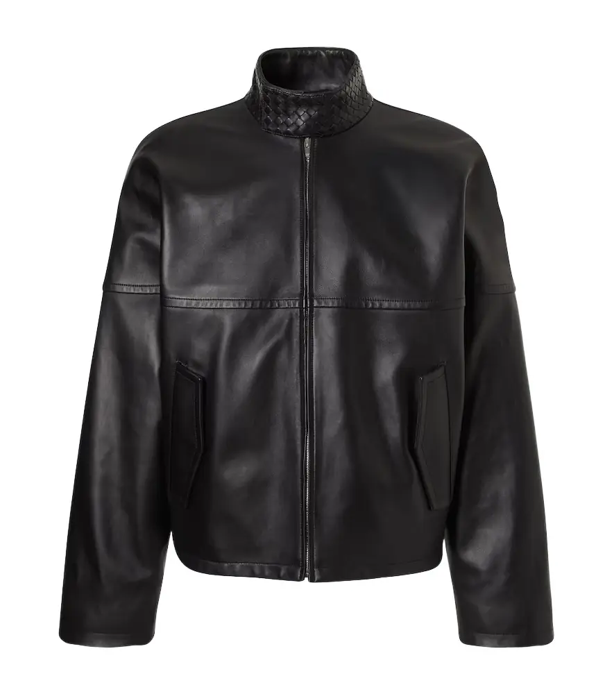 Bottega Veneta Intrecciato leather blouson jacket