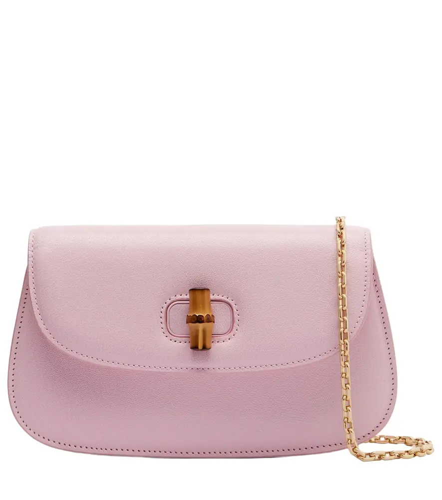 Bamboo leather clutch