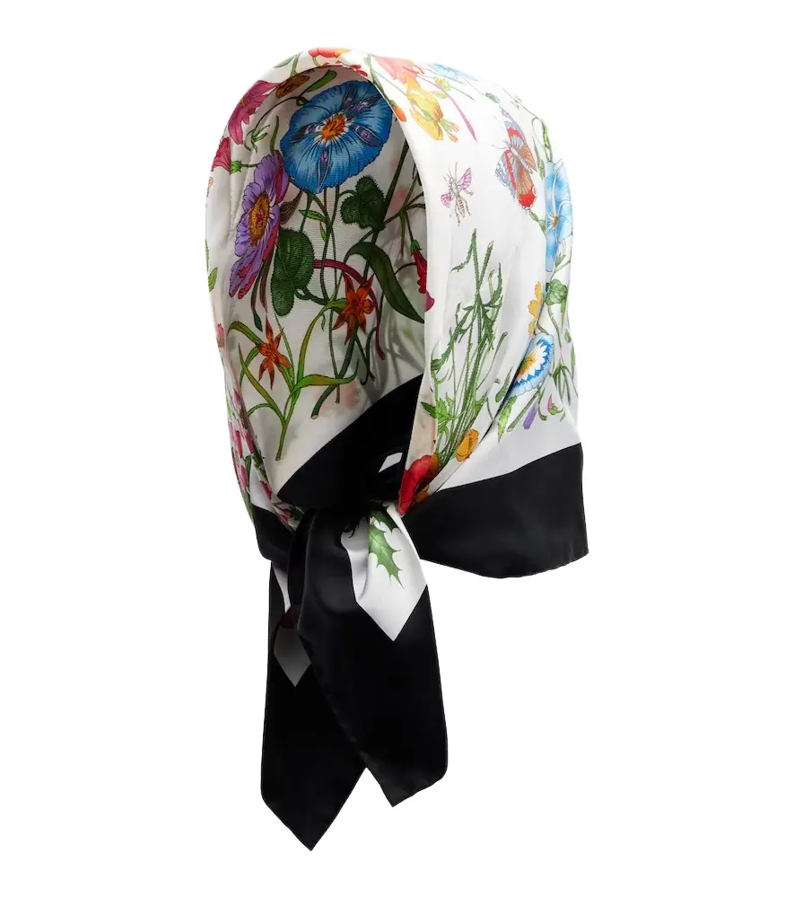 Gucci Floral silk twill scarf