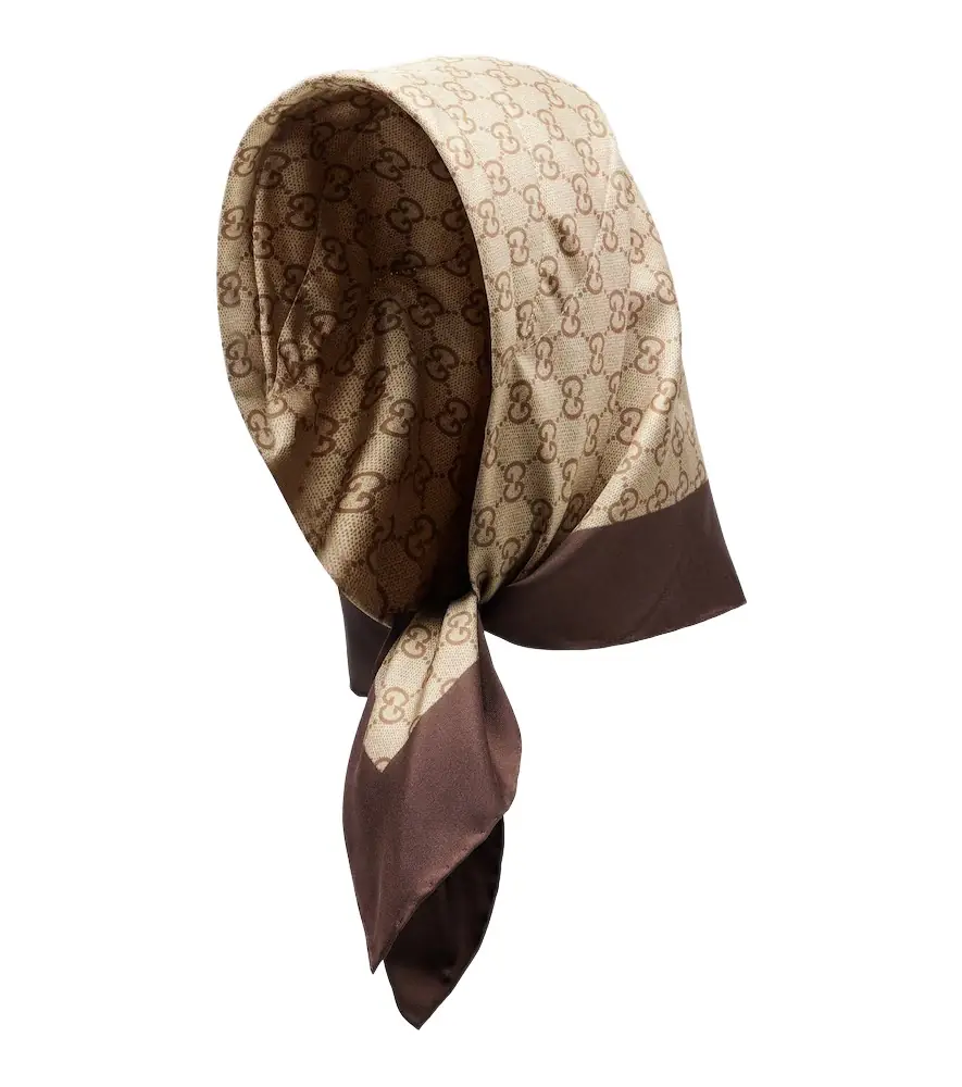 Gucci GG printed silk twill scarf