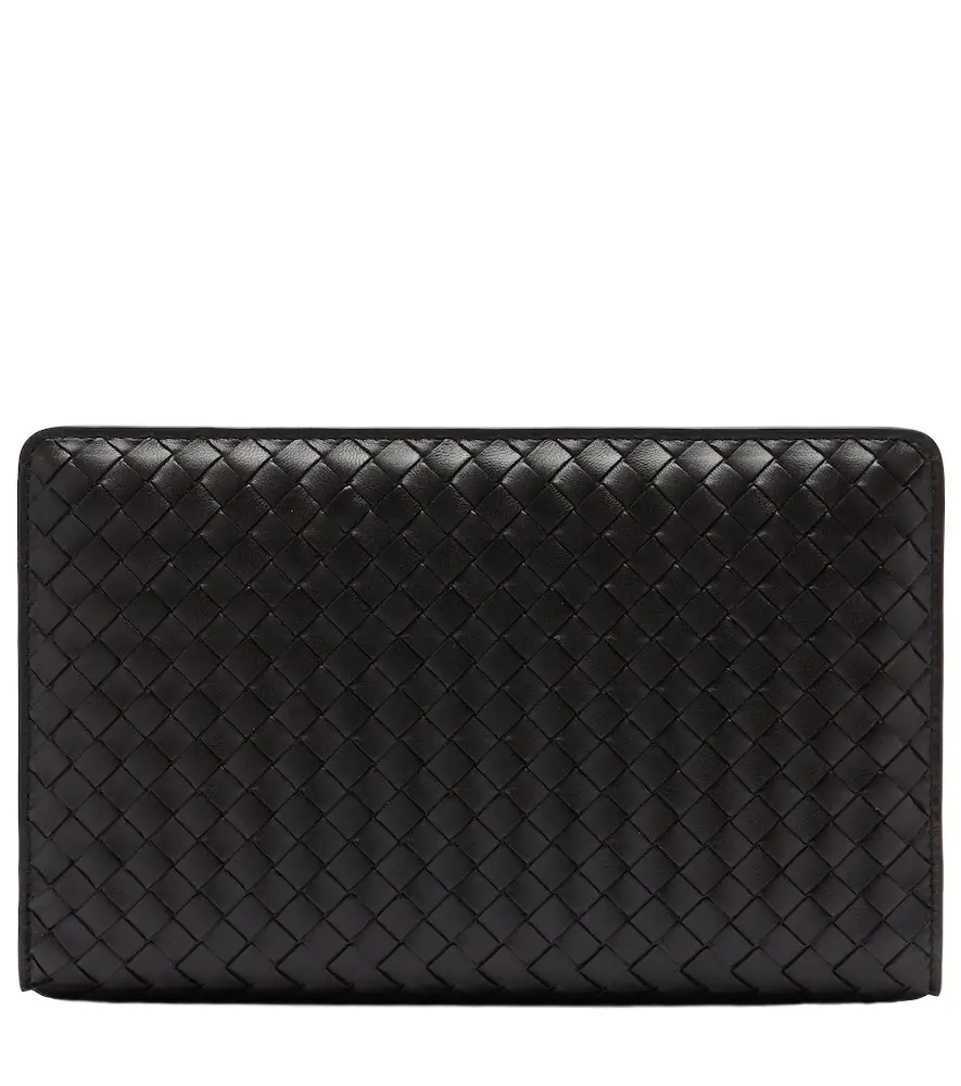 Bottega Veneta Agenda Intrecciato leather clutch