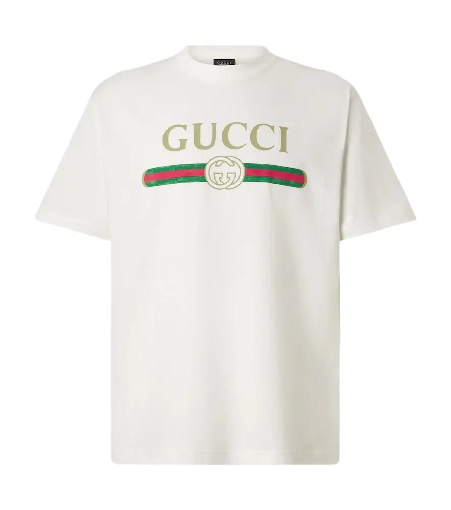 Gucci Logo cotton and silk jersey T-shirt