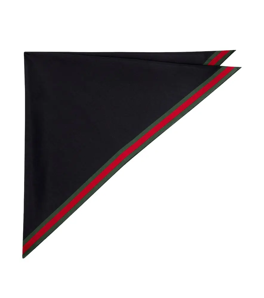 Gucci Web Stripe cotton and silk scarf
