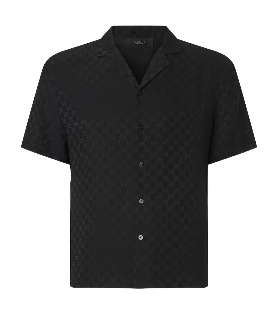 Gucci GG silk jacquard bowling shirt