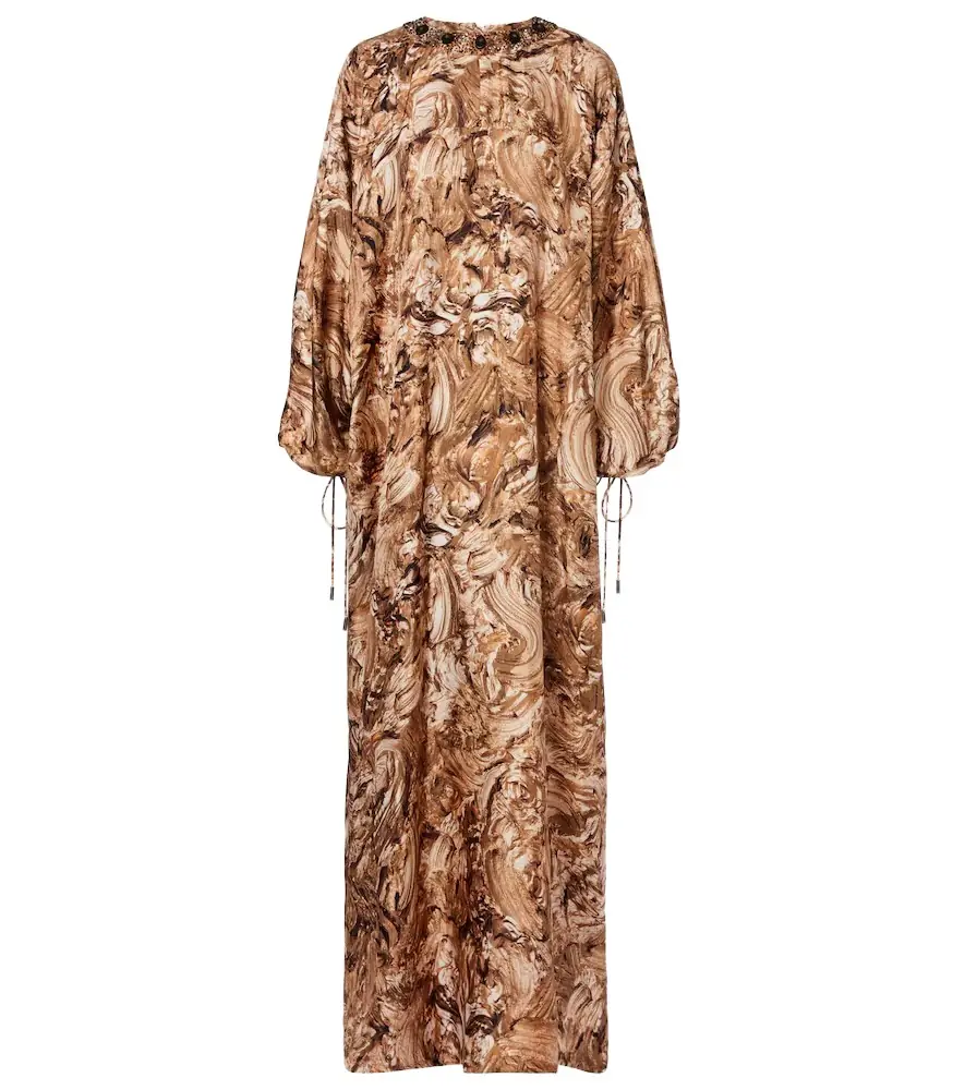 Max Mara Maroso embellished silk maxi dress