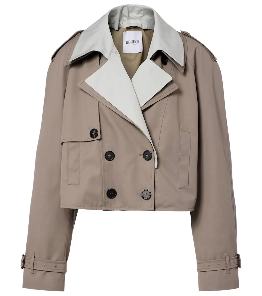 The Attico Cropped gabardine trench coat
