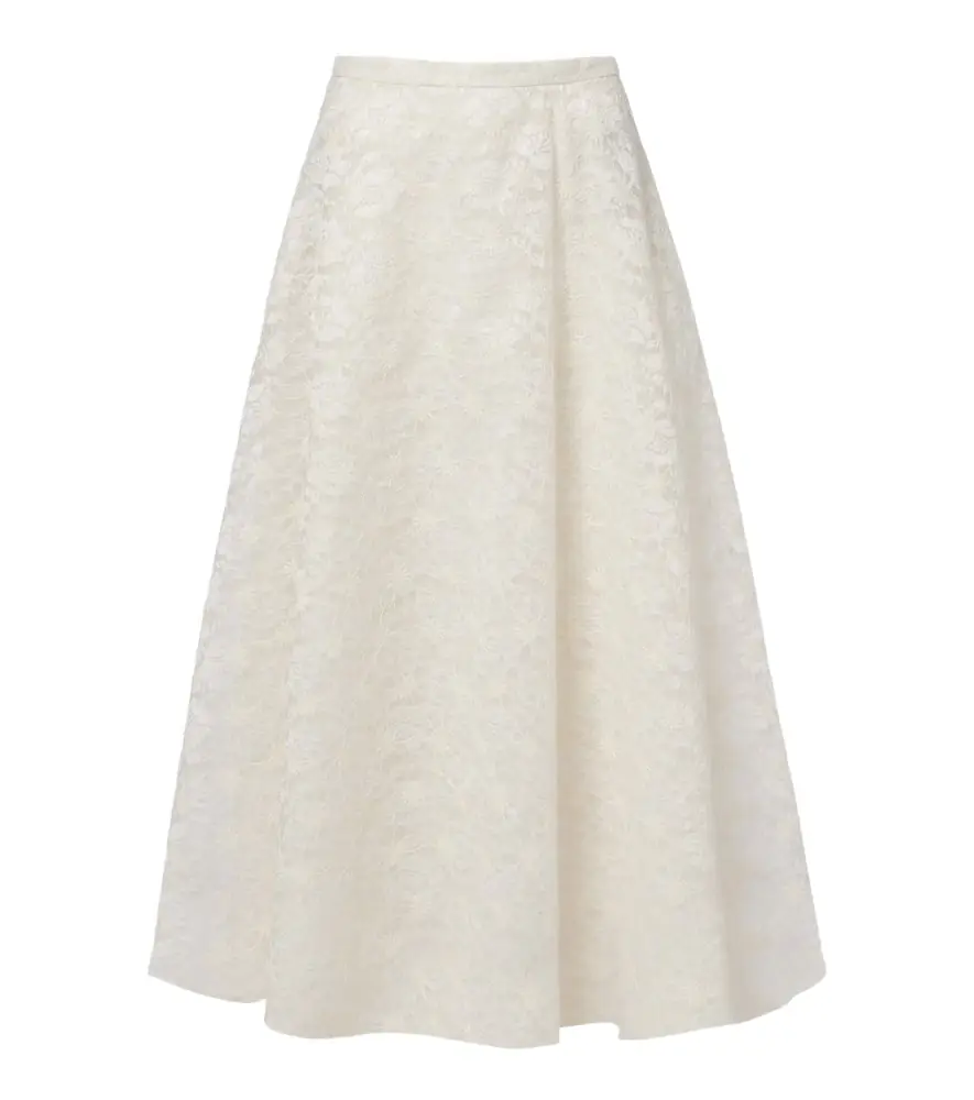 Max Mara Avena embroidered midi skirt