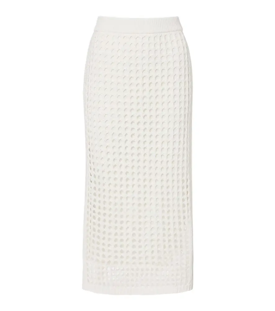 Max Mara Geode open-knit cotton midi skirt