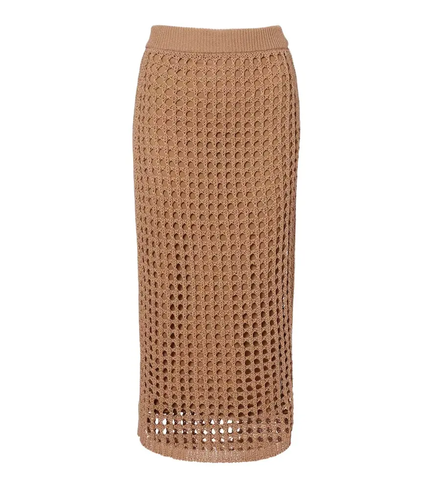 Max Mara Geode open-knit cotton midi skirt