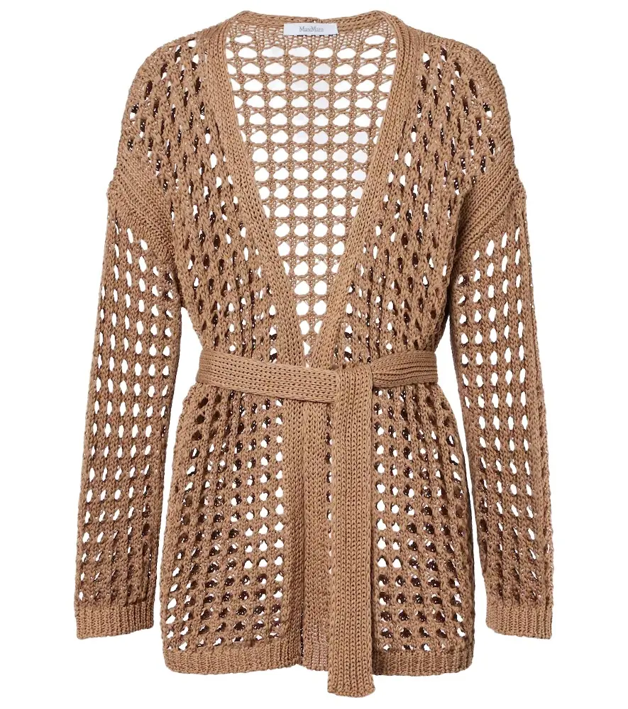 Max Mara Gelo open-knit cotton wrap cardigan