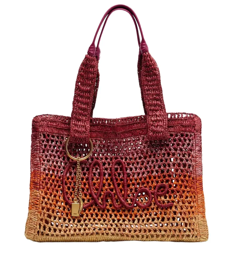 Chloe Chloé Summer Banana East-West raffia tote bag