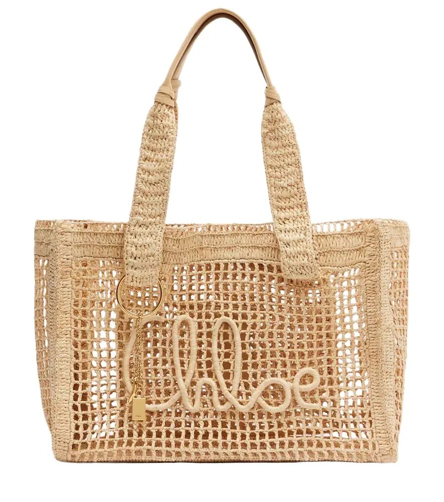 Chloe Chloé Summer Banana East-West raffia tote bag