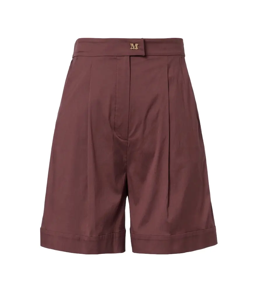 Max Mara Medeola pleated cotton-blend shorts
