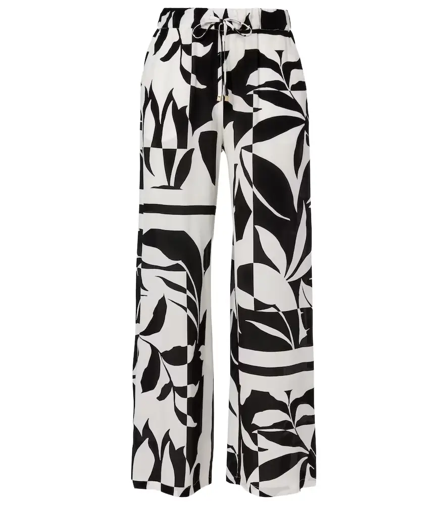Max Mara Voto printed silk palazzo pants