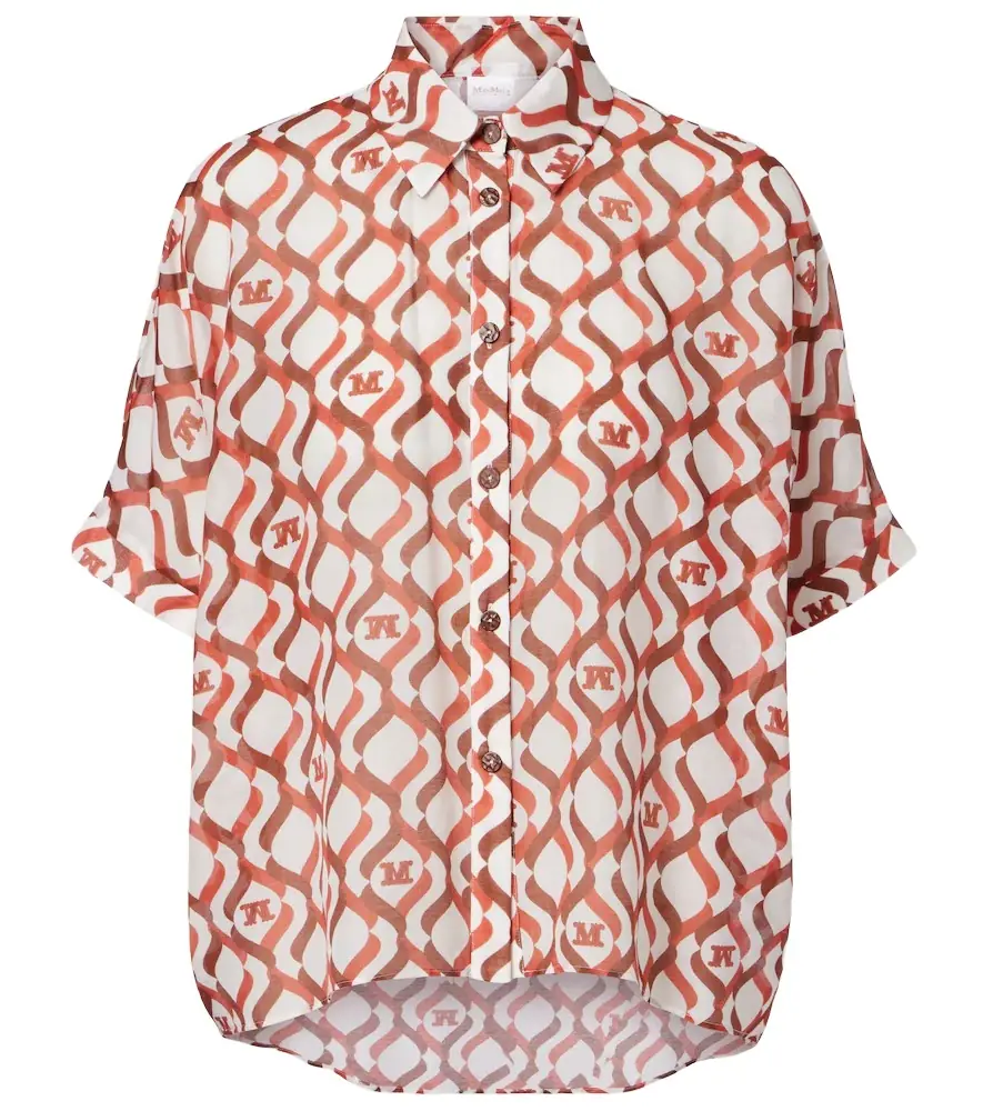 Max Mara Ariete printed cotton and silk shirt