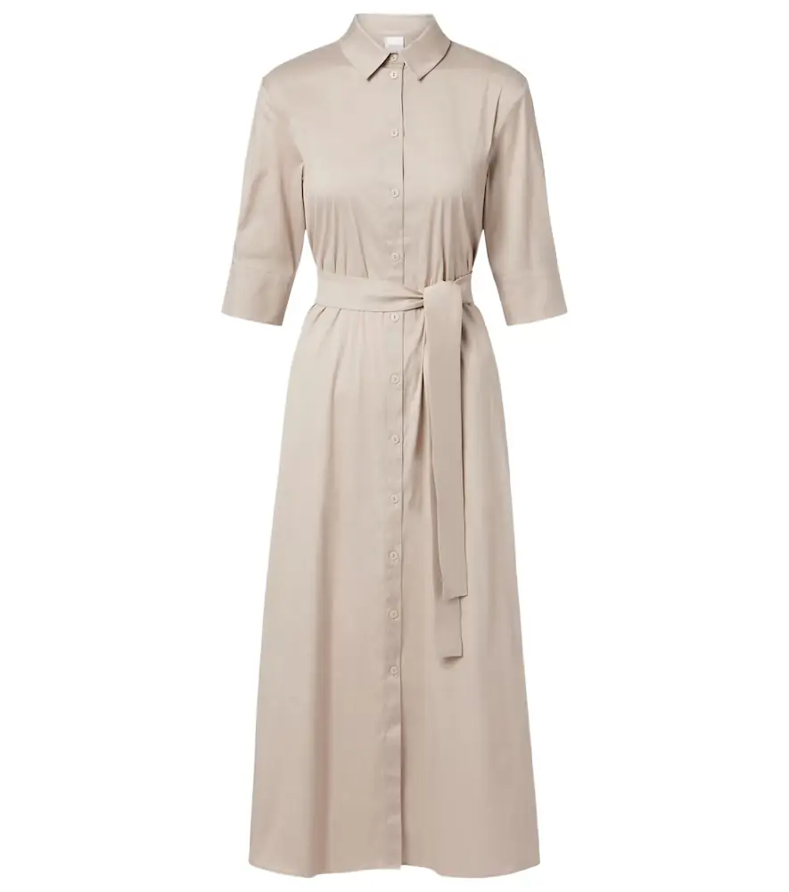 Max Mara Cognac cotton-blend midi dress
