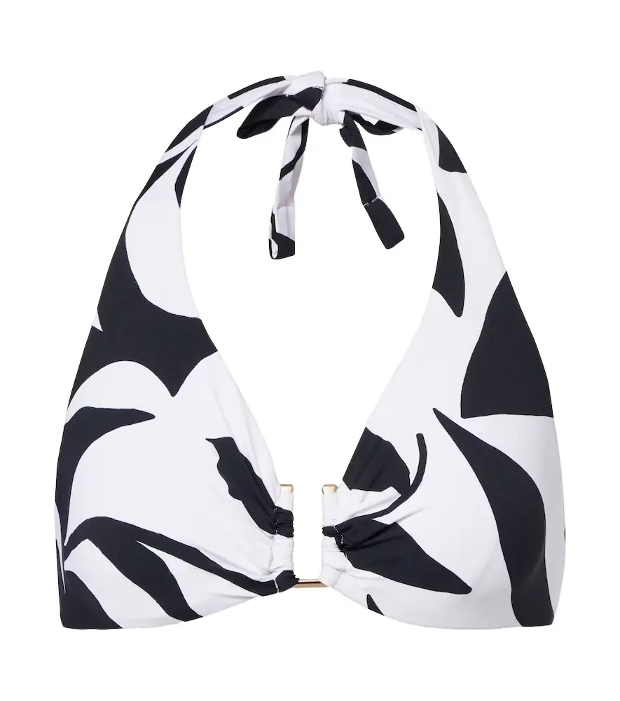 Max Mara Avena floral halterneck bikini top