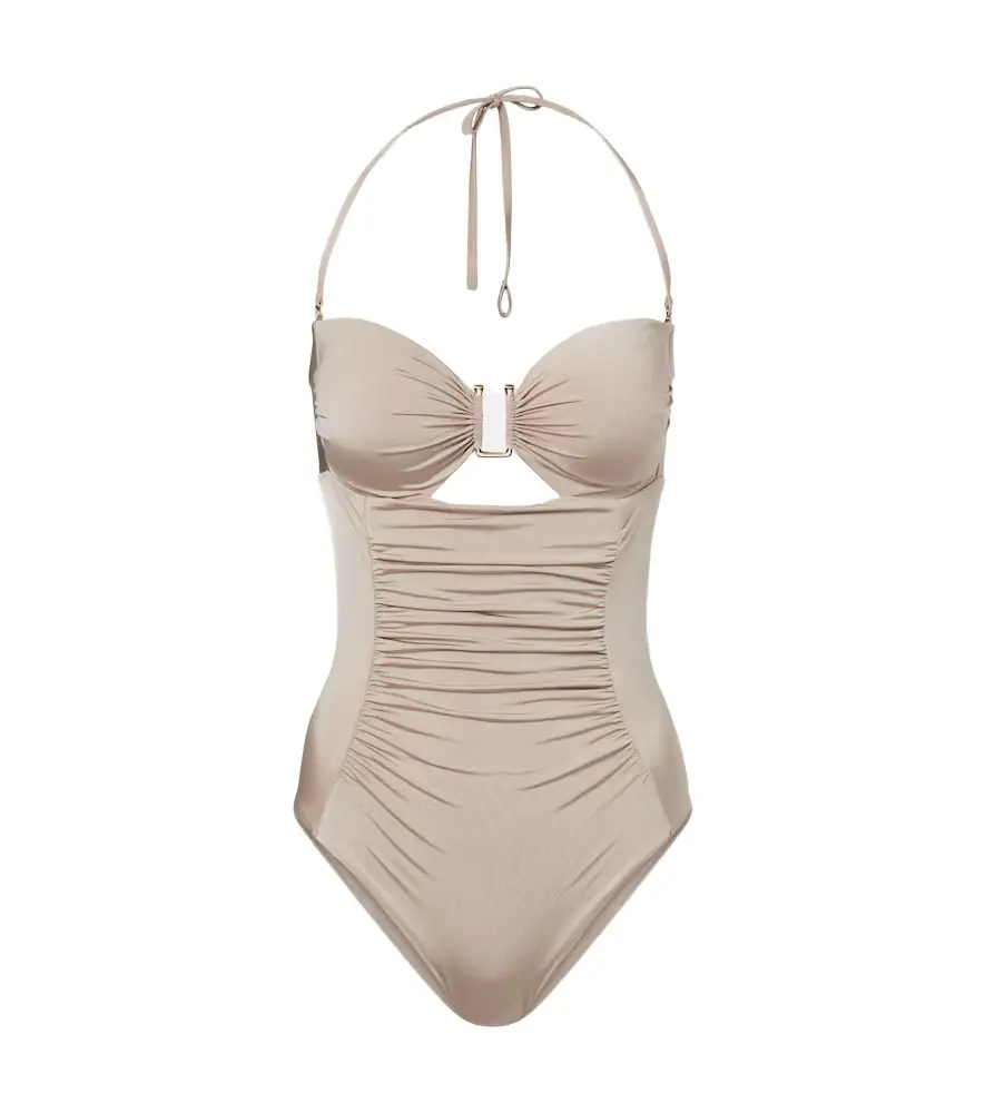 Max Mara Curva ruched halterneck swimsuit