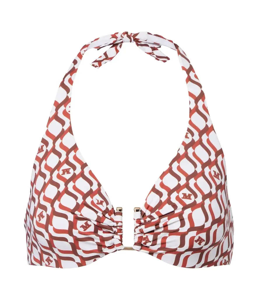 Max Mara Avena printed halterneck bikini top