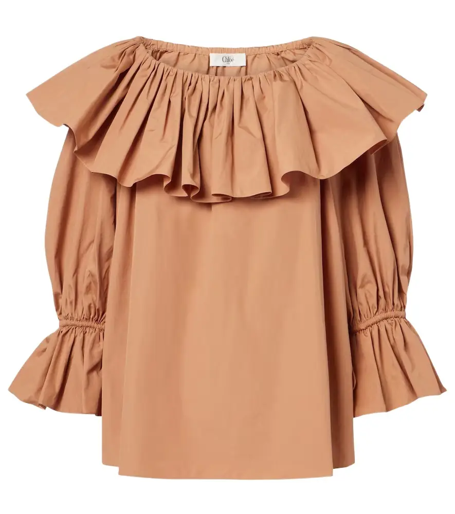 Chloe Chloé Ruffled cotton poplin blouse