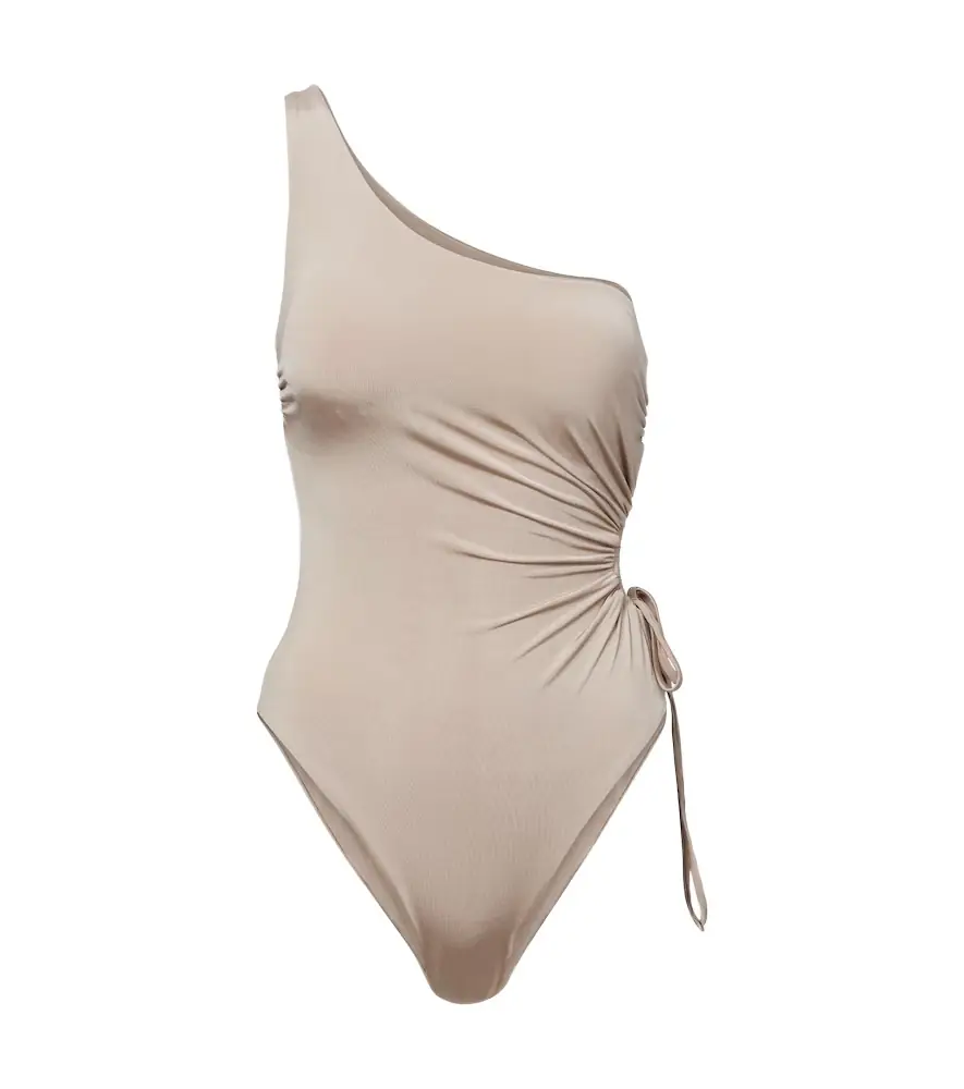 Max Mara Canarie ruched one-shoulder swimsuit