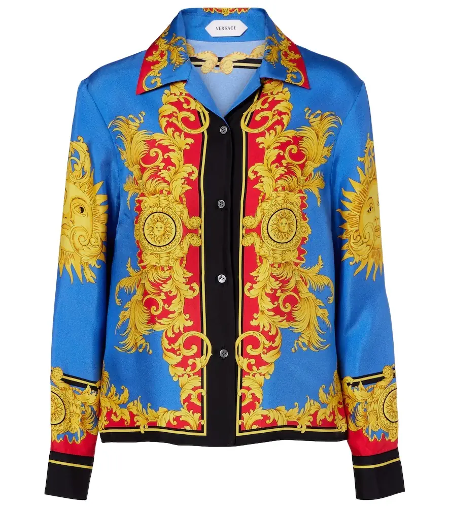 Versace Printed silk twill shirt