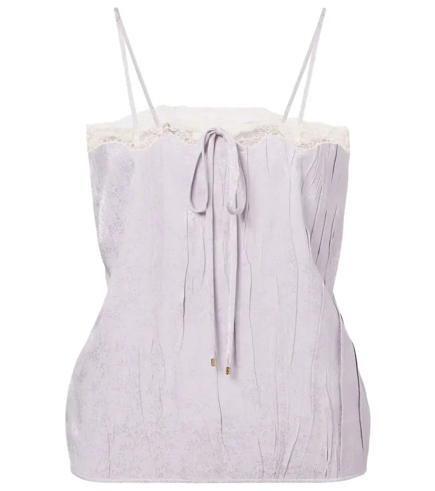 Chloe Chloé Lace-trimmed silk top